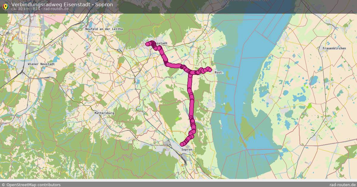 Verbindungsradweg Eisenstadt - Sopron (B14) – Fernradroute auf Rad-Routen.de