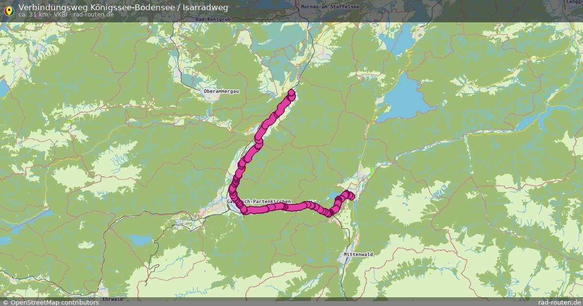 Verbindungsweg Königssee-Bodensee / Isarradweg (VKBI) – Fernradroute auf Rad-Routen.de