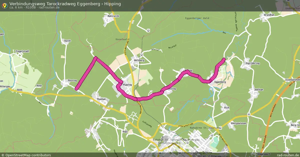 Verbindungsweg Tarockradweg Eggenberg - Hipping (R100b) – Fernradroute auf Rad-Routen.de