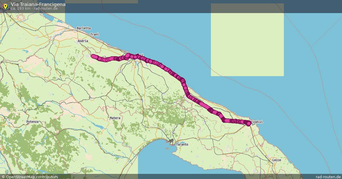 Via Traiana-Francigena – Fernradroute auf Rad-Routen.de