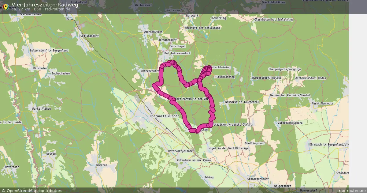 Vier-Jahreszeiten-Radweg (B50) – Fernradroute auf Rad-Routen.de