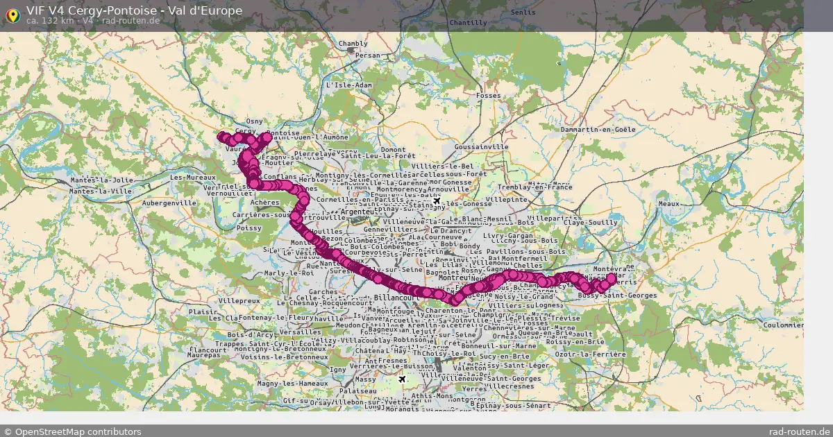 VIF V4 Cergy-Pontoise - Val d'Europe (V4) – Fernradroute auf Rad-Routen.de