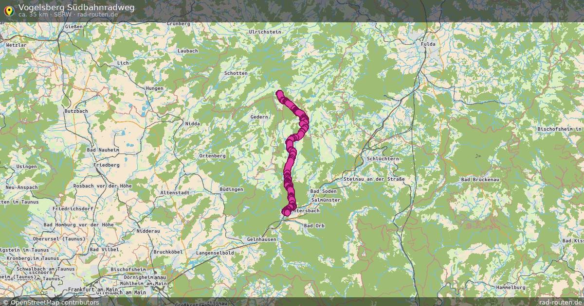 Vogelsberg Südbahnradweg (SBRW) – Fernradroute auf Rad-Routen.de