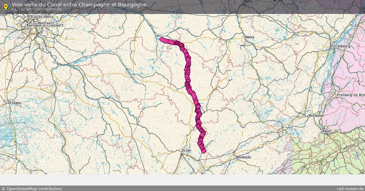 Voie verte du Canal entre Champagne et Bourgogne – Fernradroute auf Rad-Routen.de