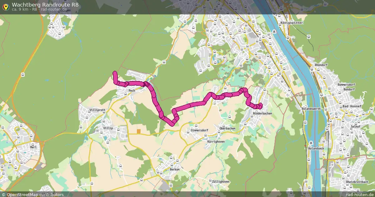 Wachtberg Randroute R8 (R8) – Fernradroute auf Rad-Routen.de