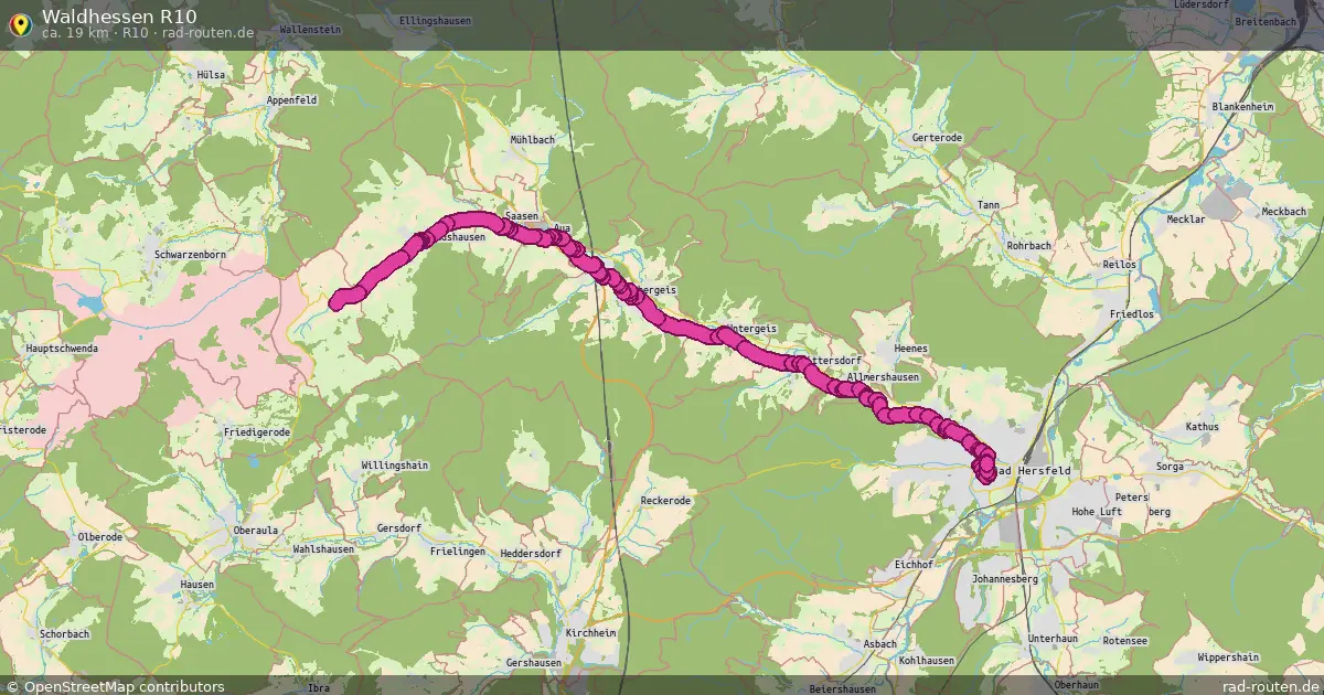 Waldhessen R10 (R10) – Fernradroute auf Rad-Routen.de