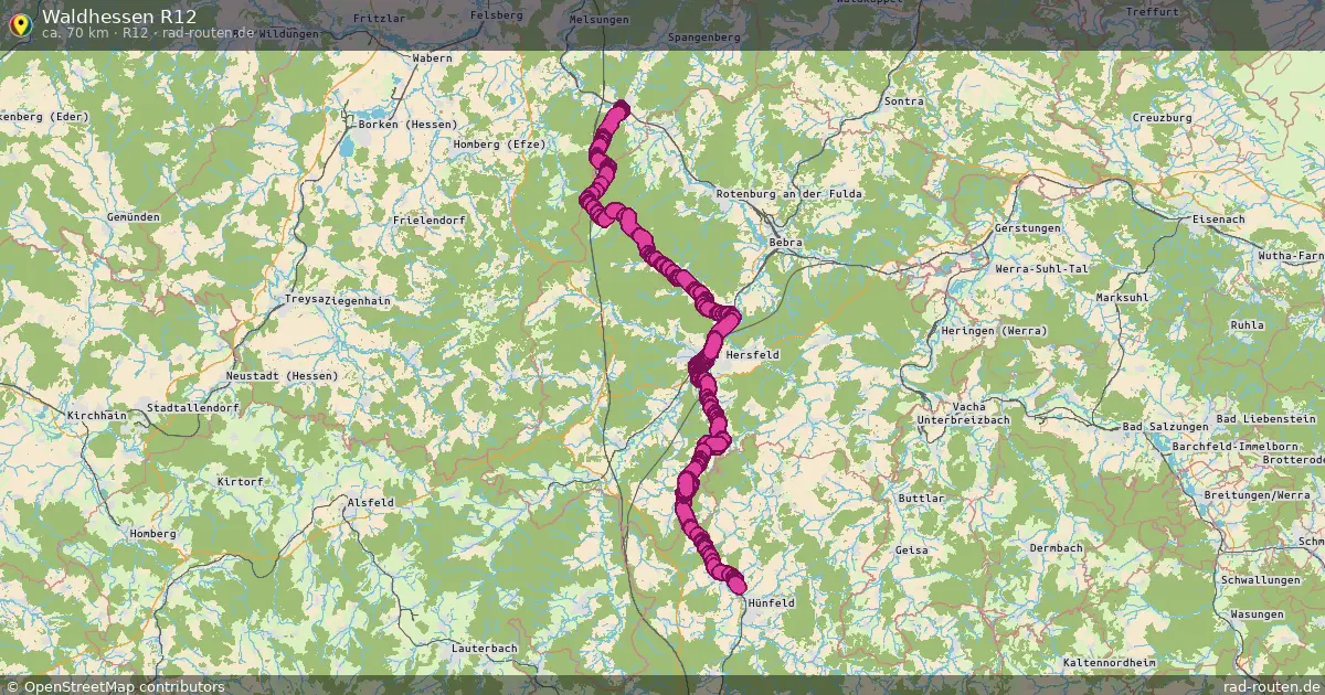 Waldhessen R12 (R12) – Fernradroute auf Rad-Routen.de