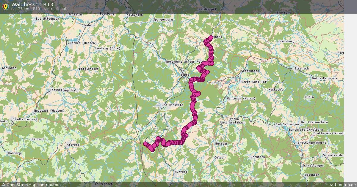 Waldhessen R13 (R13) – Fernradroute auf Rad-Routen.de