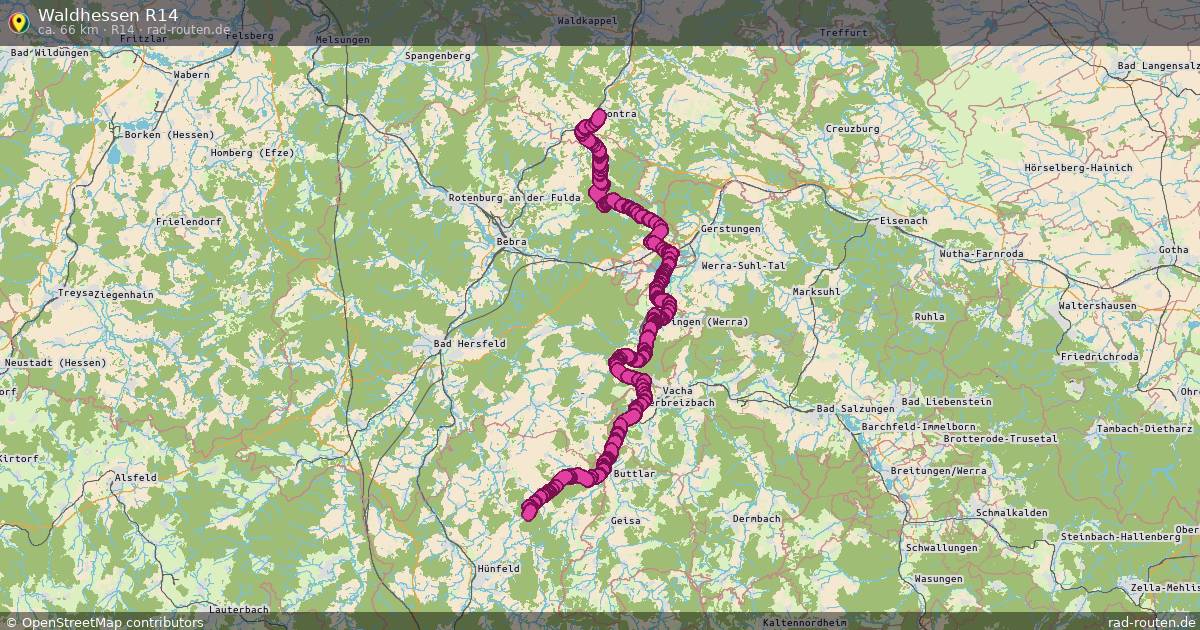 Waldhessen R14 (R14) – Fernradroute auf Rad-Routen.de