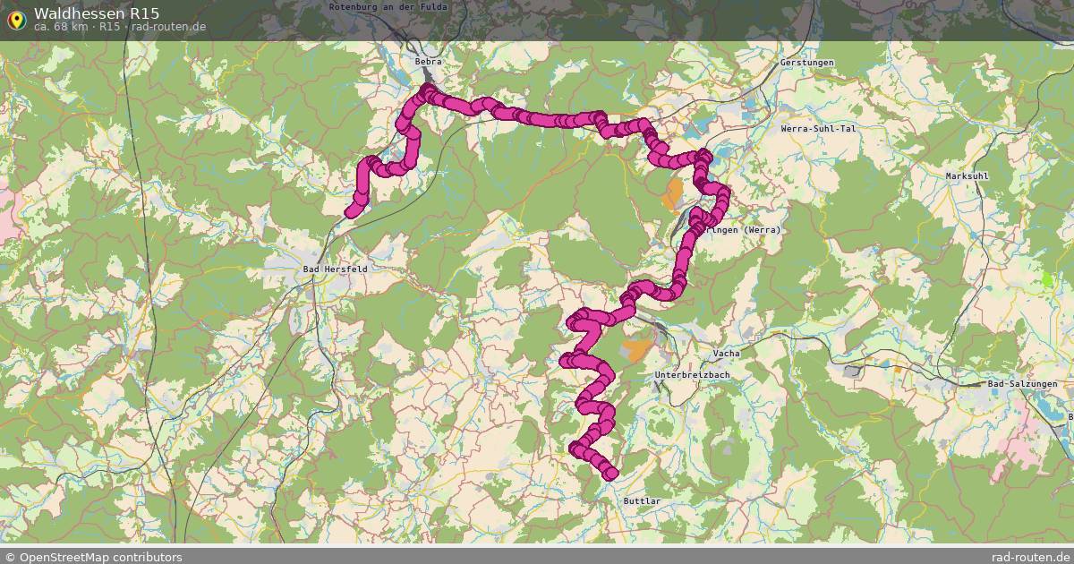 Waldhessen R15 (R15) – Fernradroute auf Rad-Routen.de