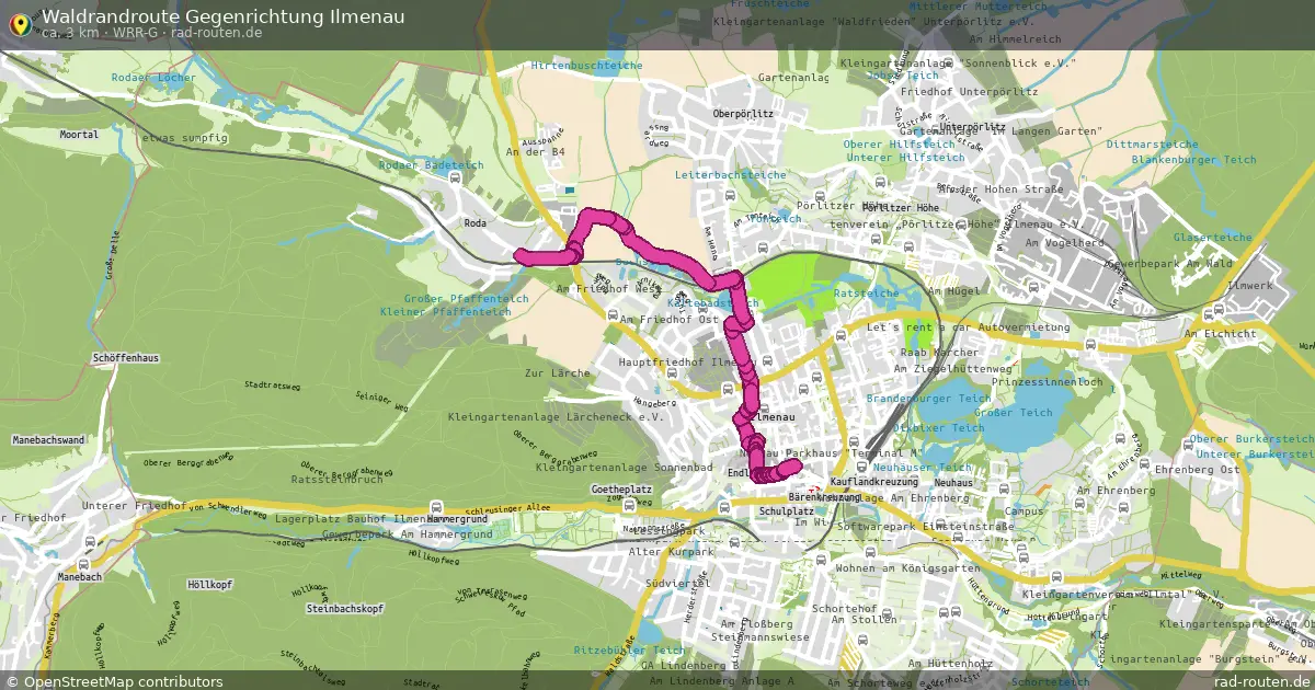 Waldrandroute Gegenrichtung Ilmenau (WRR-G) – Fernradroute auf Rad-Routen.de