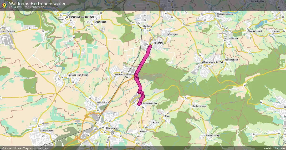 Waldrems-Hertmannsweiler – Fernradroute auf Rad-Routen.de