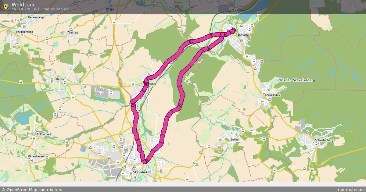 Waldtour (WT) – Fernradroute auf Rad-Routen.de