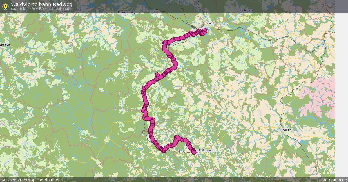 Waldviertelbahn Radweg (WV-Ba) – Fernradroute auf Rad-Routen.de