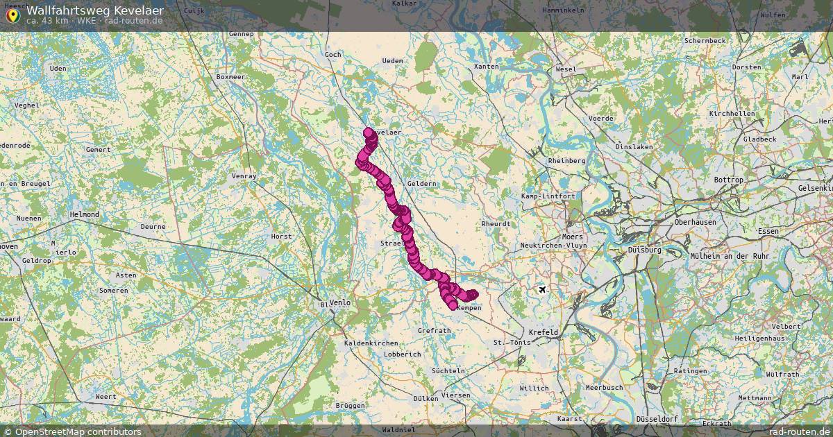 Wallfahrtsweg Kevelaer (WKe) – Fernradroute auf Rad-Routen.de
