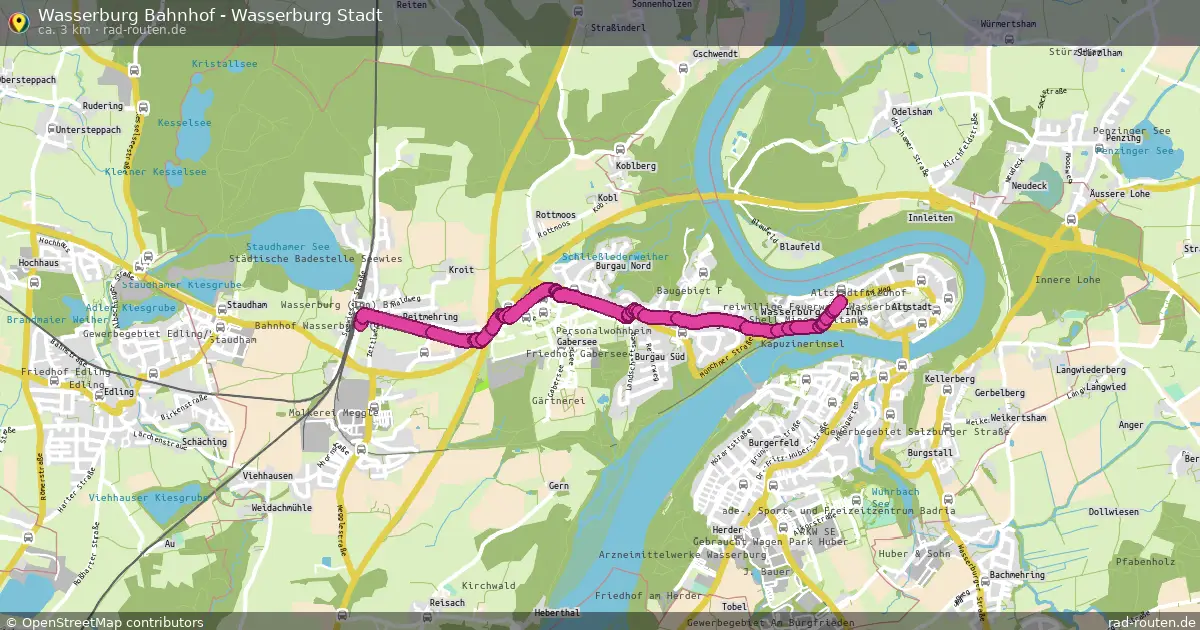 Wasserburg Bahnhof - Wasserburg Stadt – Fernradroute auf Rad-Routen.de