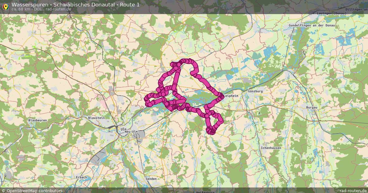 Wasserspuren - Schwäbisches Donautal - Route 1 (Do1) – Fernradroute auf Rad-Routen.de