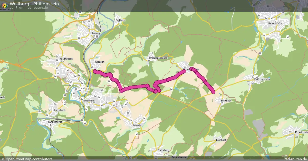 Weilburg - Philippstein – Fernradroute auf Rad-Routen.de