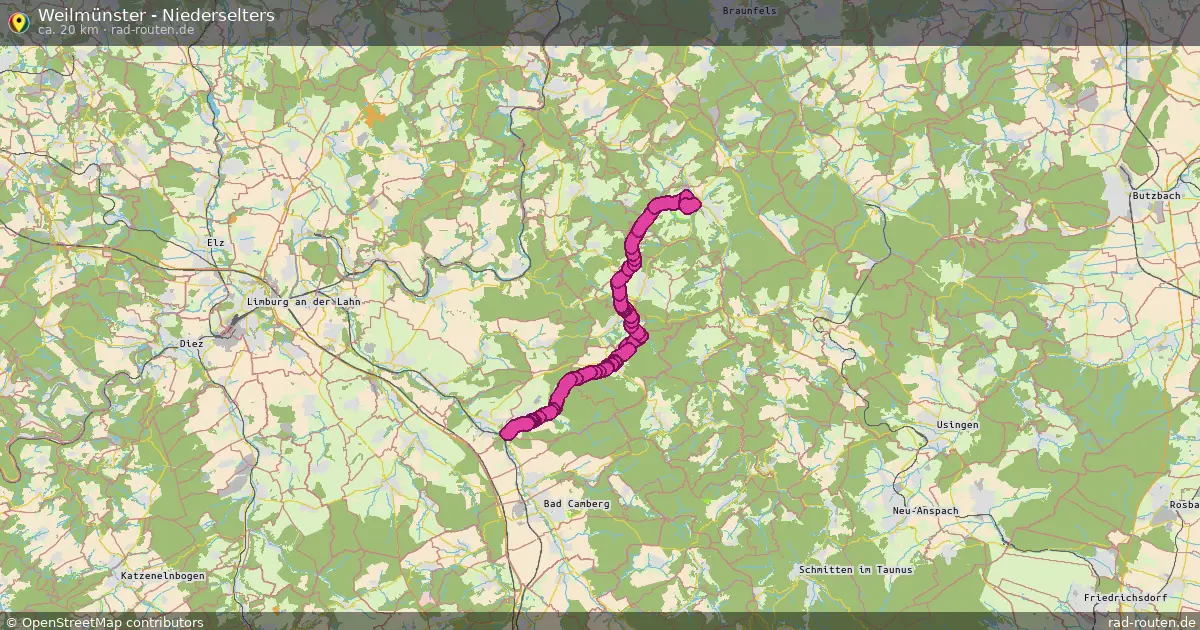 Weilmünster - Niederselters – Fernradroute auf Rad-Routen.de