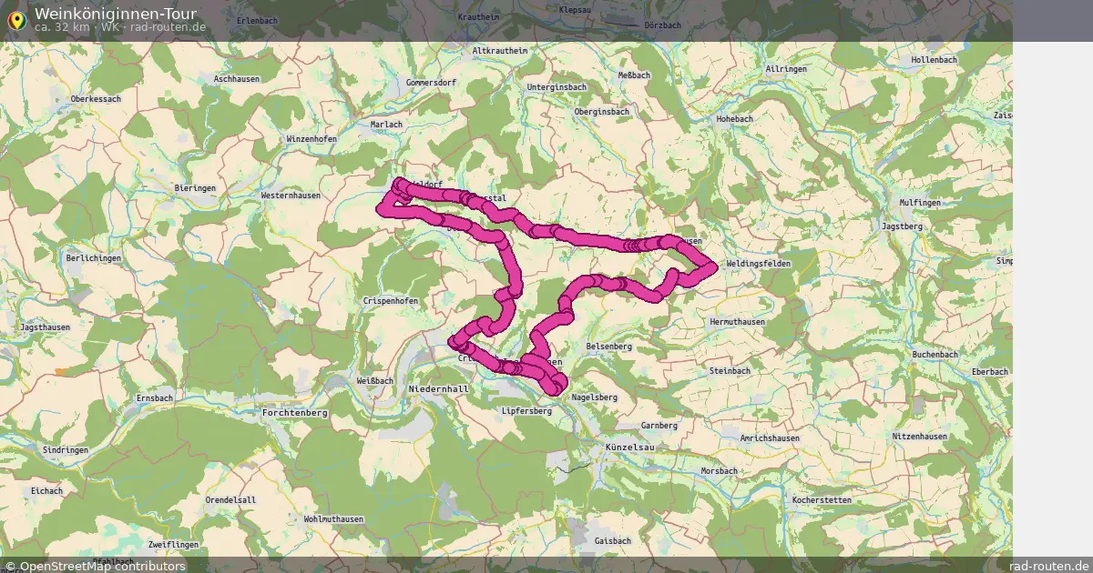 Weinköniginnen-Tour (WK) – Fernradroute auf Rad-Routen.de