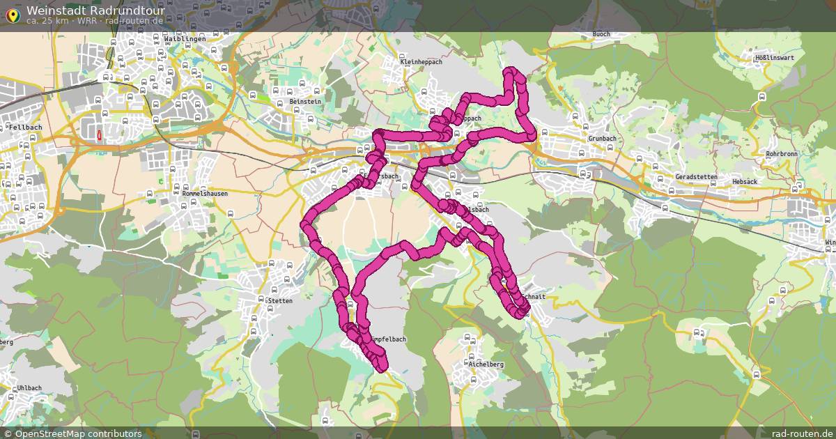 Weinstadt Radrundtour (WRR) – Fernradroute auf Rad-Routen.de
