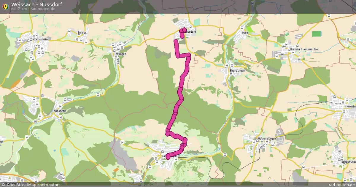 Weissach - Nussdorf – Fernradroute auf Rad-Routen.de