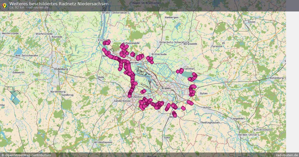 Weiteres beschildertes Radnetz Niedersachsen – Fernradroute auf Rad-Routen.de