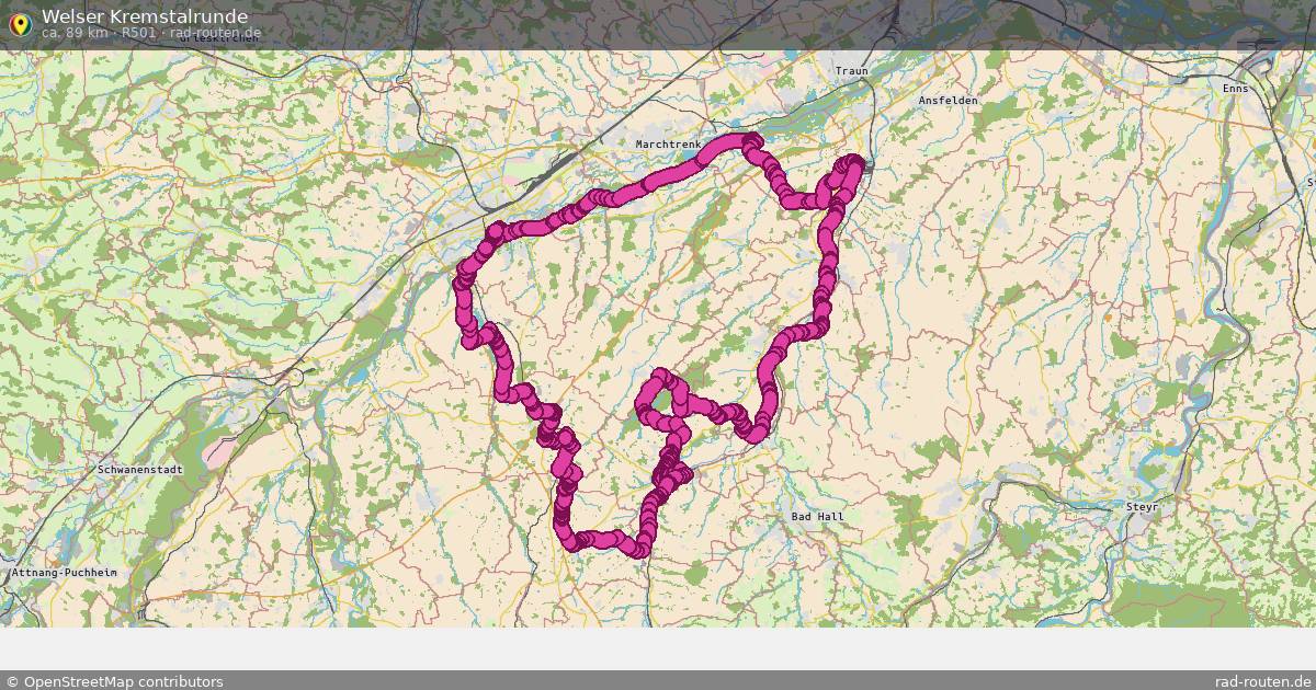 Welser Kremstalrunde (R501) – Fernradroute auf Rad-Routen.de