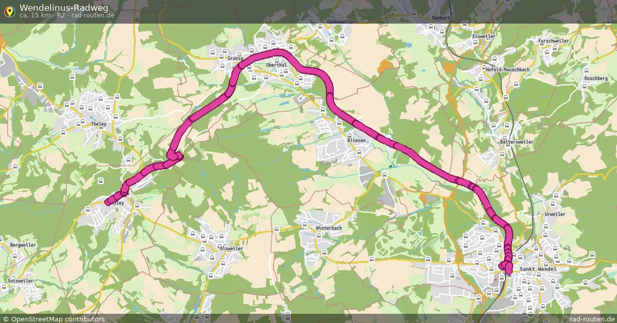 Wendelinus-Radweg (R2) – Fernradroute auf Rad-Routen.de