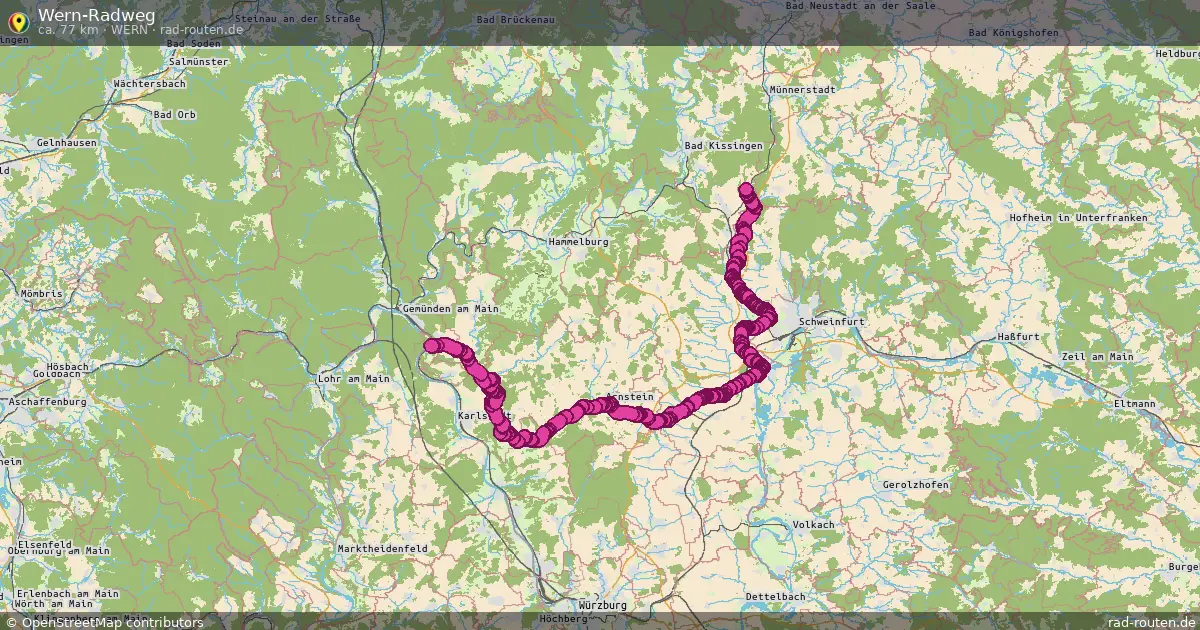 Wern-Radweg (Wern) – Fernradroute auf Rad-Routen.de