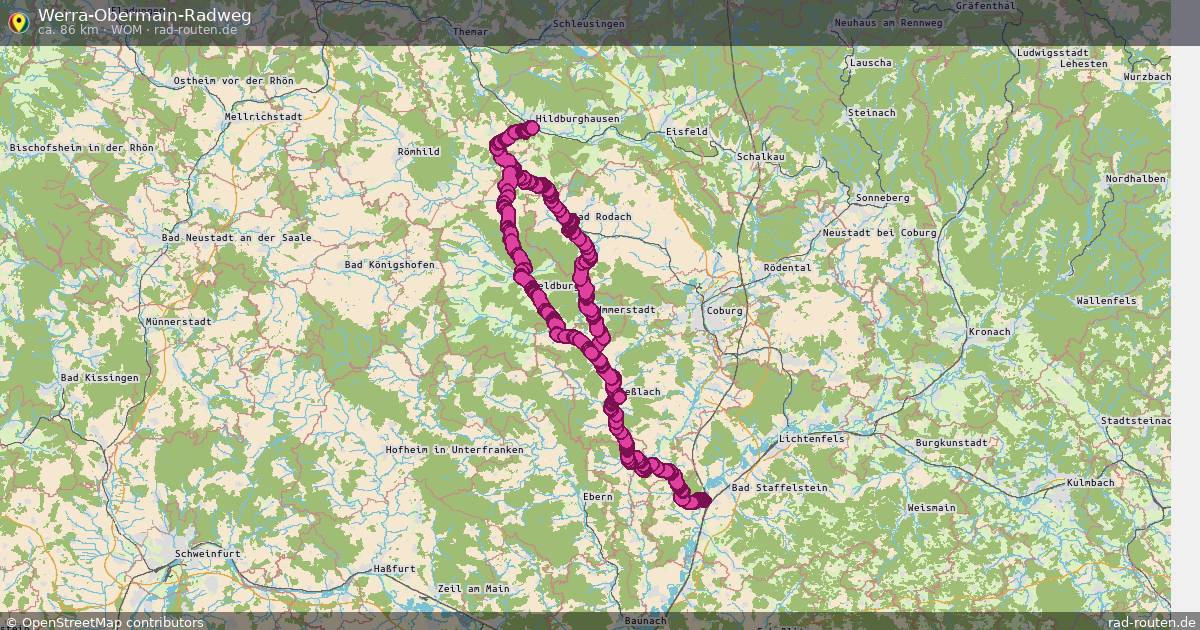 Werra-Obermain-Radweg (WOM) – Fernradroute auf Rad-Routen.de