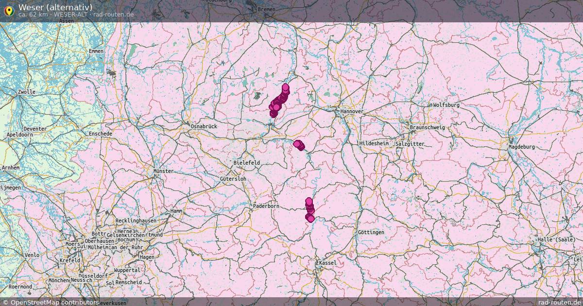 Weser (alternativ) (Weser-alt) – Fernradroute auf Rad-Routen.de
