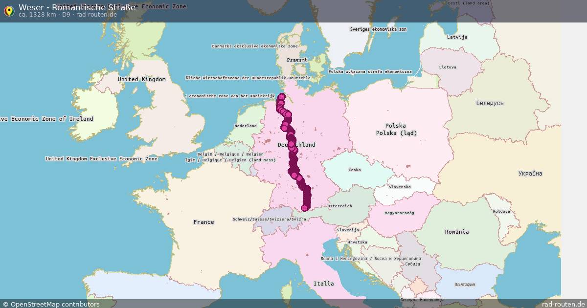 Weser - Romantische Straße (D9) – Fernradroute auf Rad-Routen.de