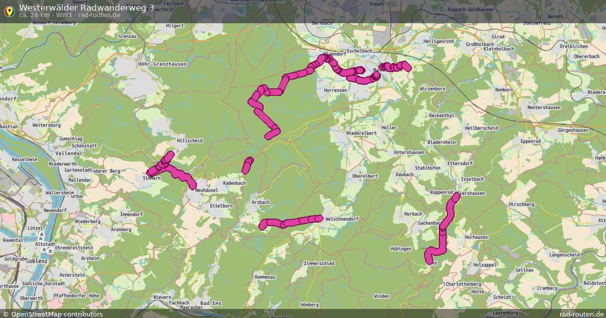 Westerwälder Radwanderweg 3 (WW3) – Fernradroute auf Rad-Routen.de