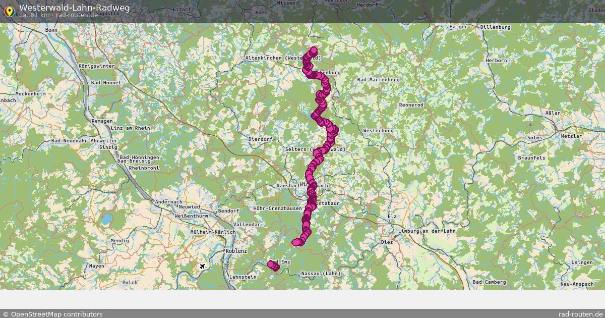 Westerwald-Lahn-Radweg – Fernradroute auf Rad-Routen.de