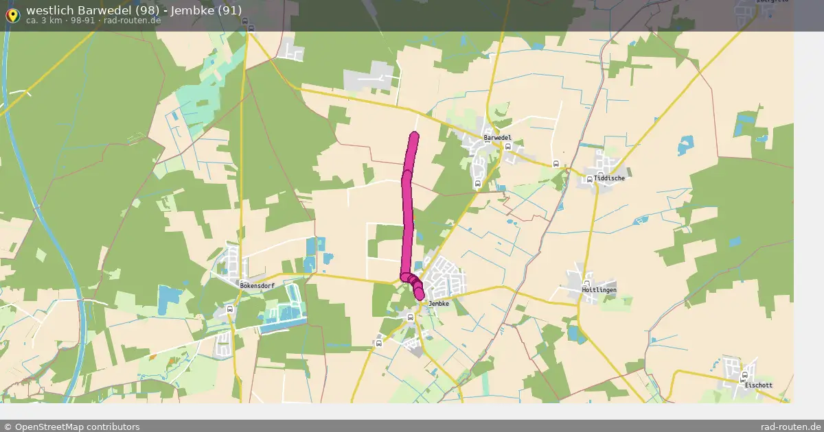 westlich Barwedel (98) - Jembke (91) (98-91) – Fernradroute auf Rad-Routen.de