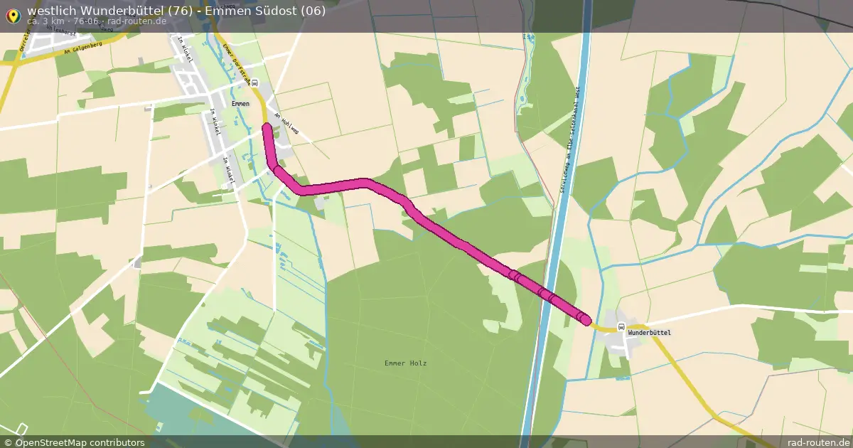 westlich Wunderbüttel (76) - Emmen Südost (06) (76-06) – Fernradroute auf Rad-Routen.de