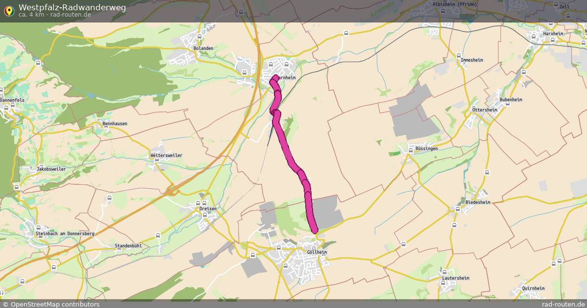 Westpfalz-Radwanderweg – Fernradroute auf Rad-Routen.de