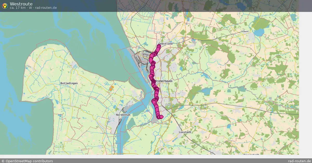 Westroute (W) – Fernradroute auf Rad-Routen.de