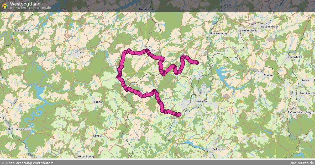 Westvogtland – Fernradroute auf Rad-Routen.de
