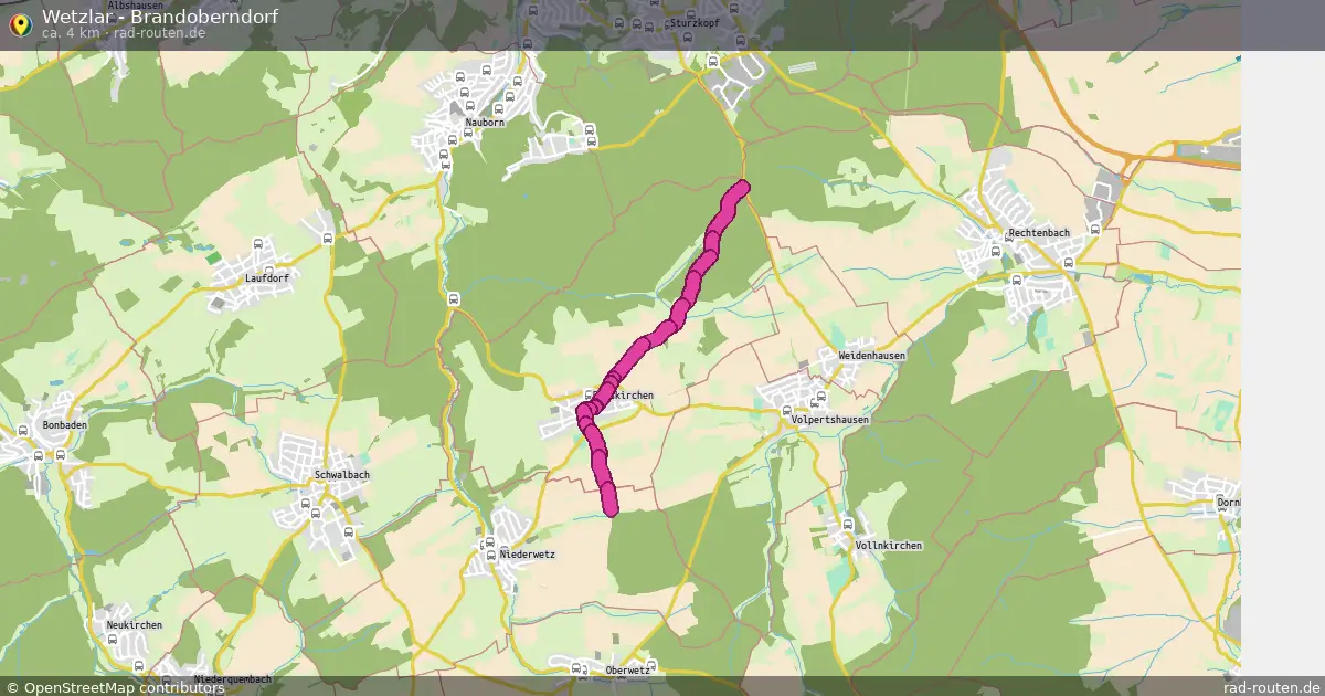 Wetzlar - Brandoberndorf – Fernradroute auf Rad-Routen.de