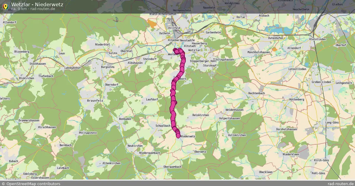Wetzlar - Niederwetz – Fernradroute auf Rad-Routen.de