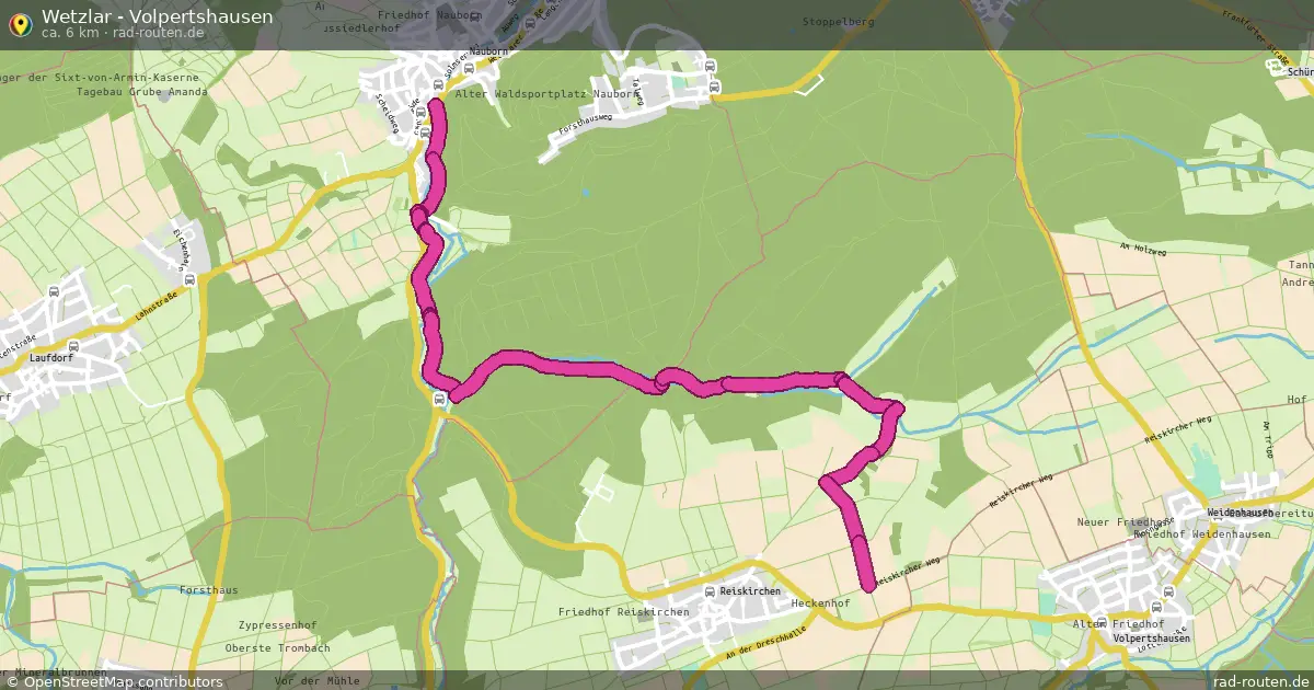 Wetzlar - Volpertshausen – Fernradroute auf Rad-Routen.de