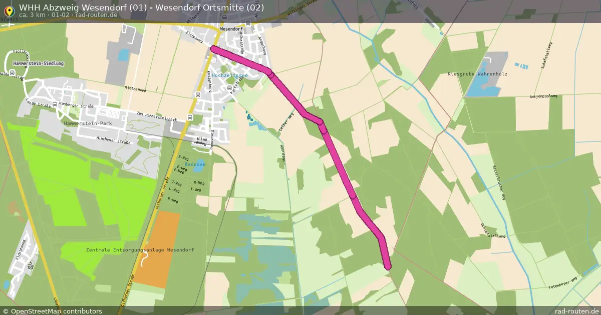 WHH Abzweig Wesendorf (01) - Wesendorf Ortsmitte (02) (01-02) – Fernradroute auf Rad-Routen.de