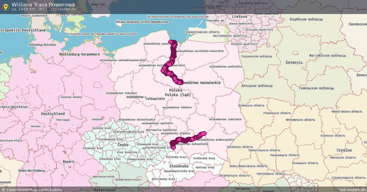 Wiślana Trasa Rowerowa (WTR) – Fernradroute auf Rad-Routen.de