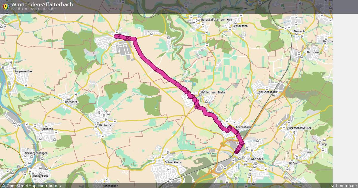 Winnenden-Affalterbach – Fernradroute auf Rad-Routen.de