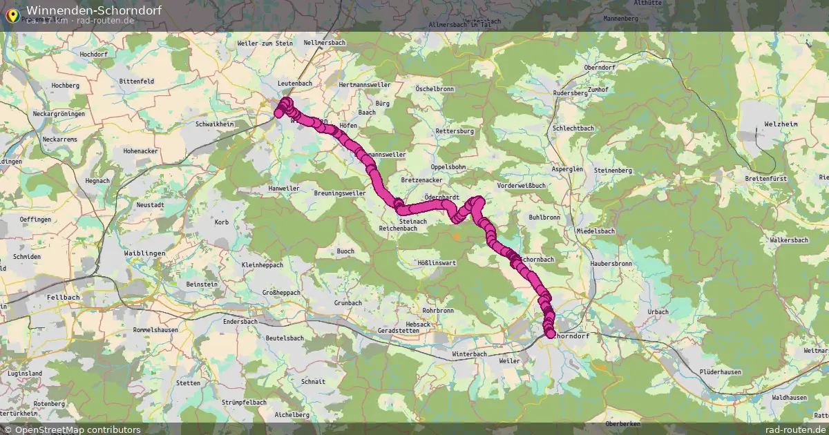 Winnenden-Schorndorf – Fernradroute auf Rad-Routen.de