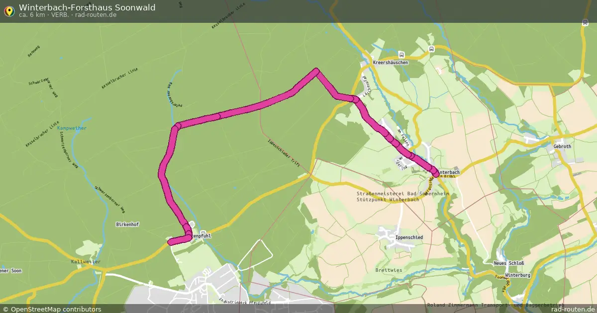 Winterbach-Forsthaus Soonwald (Verb.) – Fernradroute auf Rad-Routen.de