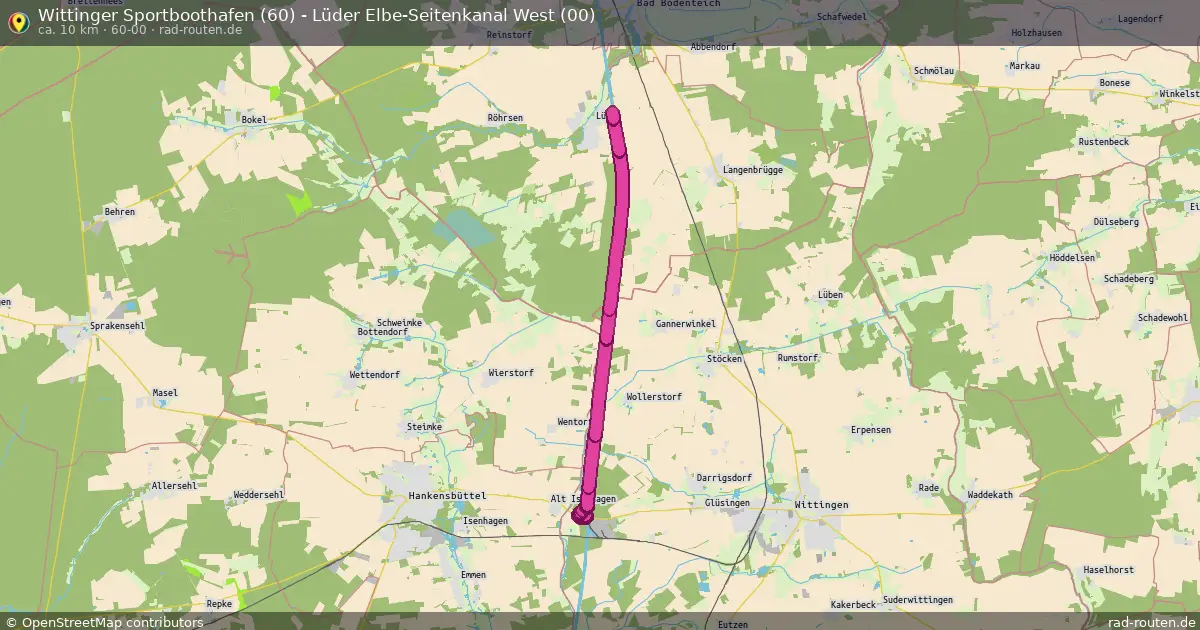 Wittinger Sportboothafen (60) - Lüder Elbe-Seitenkanal West (00) (60-00) – Fernradroute auf Rad-Routen.de
