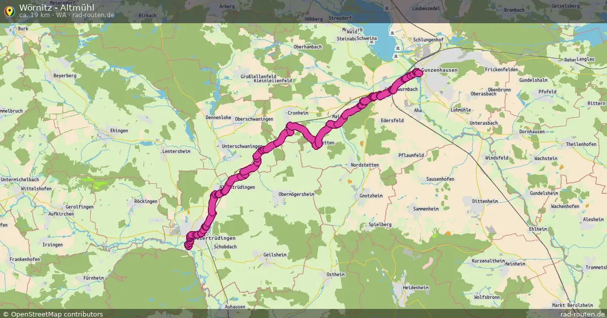 Wörnitz - Altmühl (WA) – Fernradroute auf Rad-Routen.de